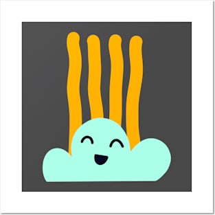 Cloud Cute Smiley Face Posters and Art